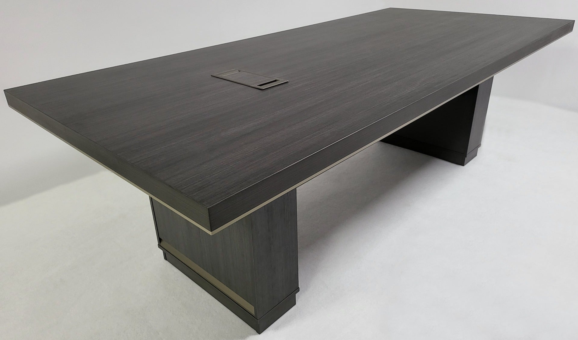 Heavy Duty 2400mm Grey Oak Executive Boardroom Table with Aluminum Edging - HC0324